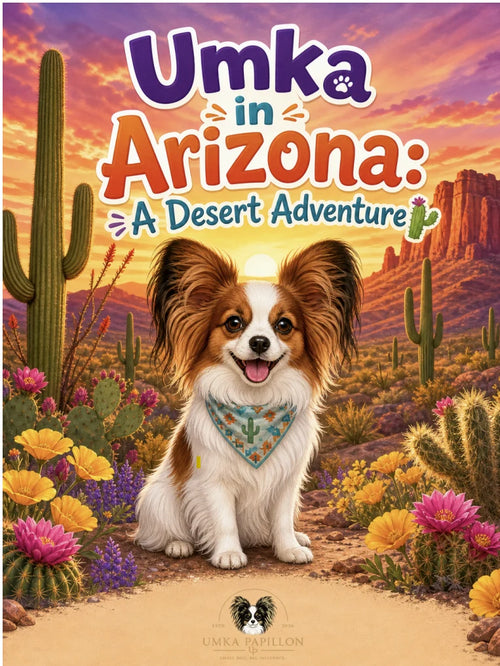 Umka in Arizona: A Desert Adventure coloring book cover, Umka Papillon