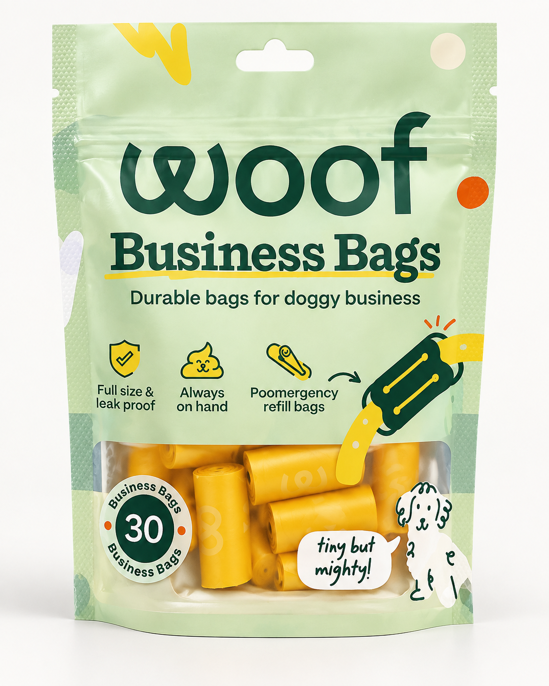 WOOF Business Bags 30-count Poomergency refill pouch