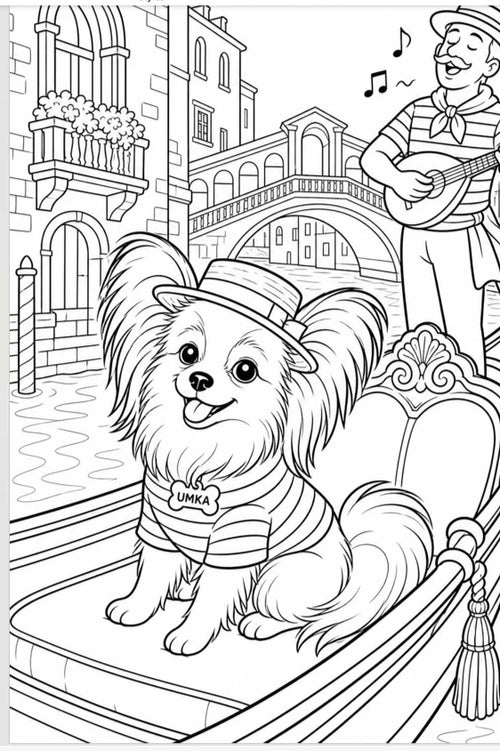 Umka Coloring Book sample page, Umka Papillon