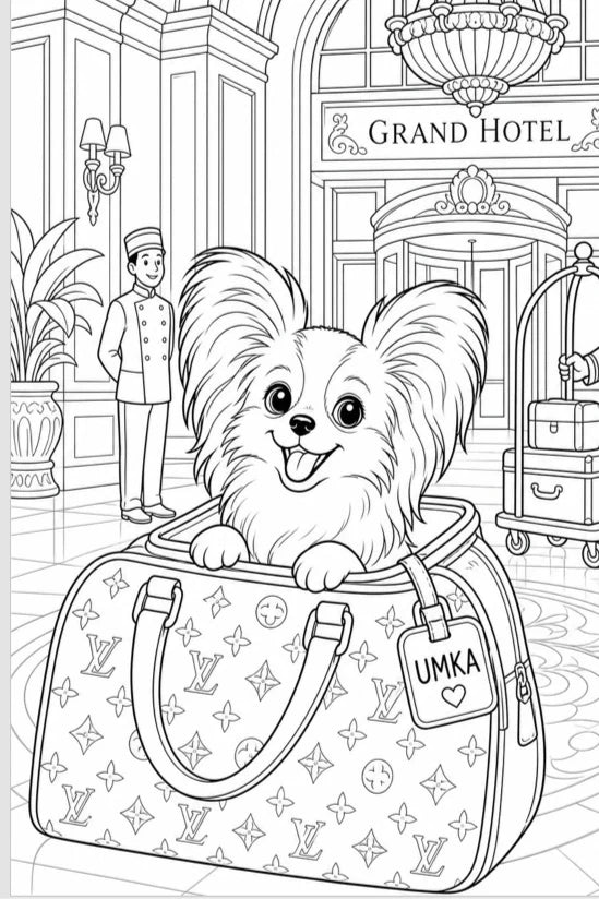 Umka Coloring Book sample page, Umka Papillon