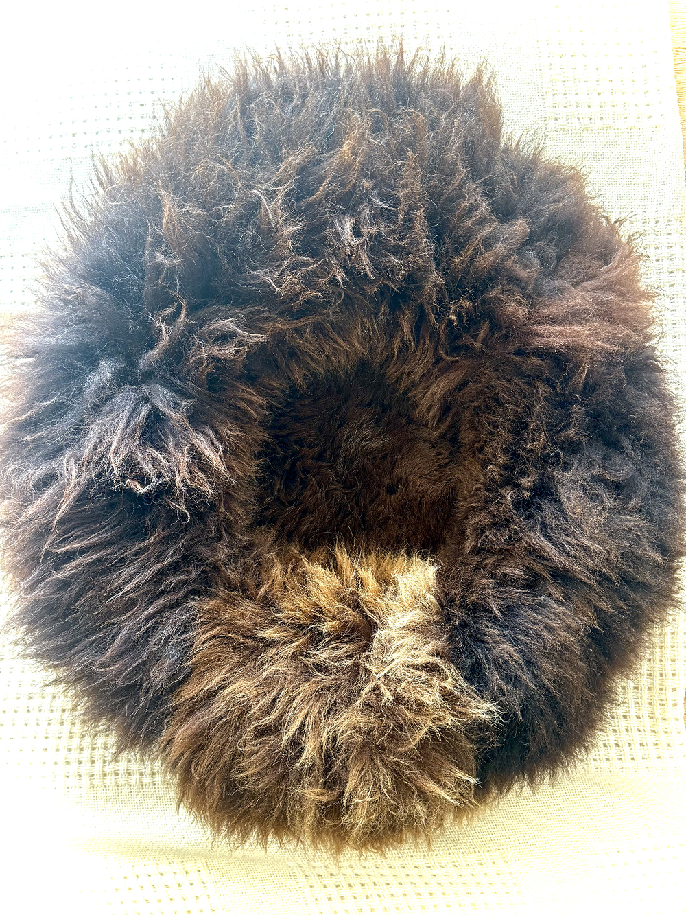 Handcrafted natural sheepskin dog bed, Umka Papillon