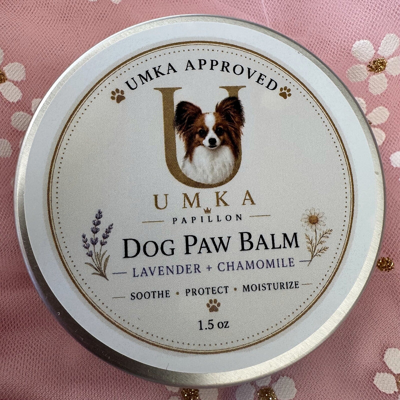 Umka Dog Paw Balm tin, Lavender and Chamomile, 1.5 oz